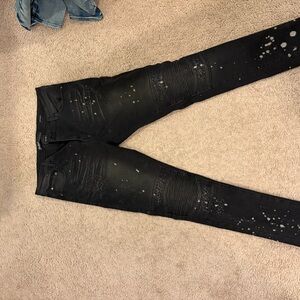 Men's Black Distressed Jeans